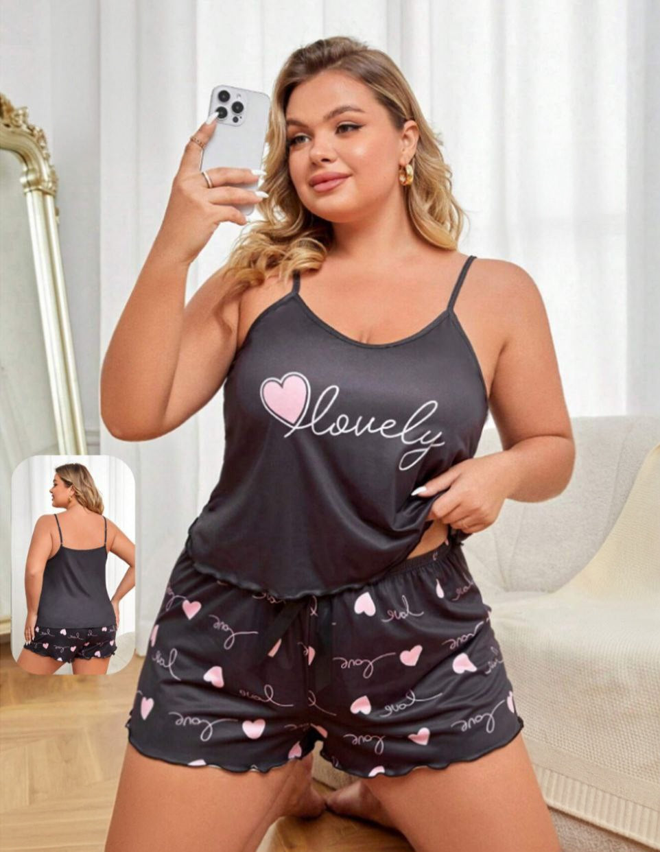 هوت شورت بيج سايز – رقة ودلع بسيط 🩶✨️