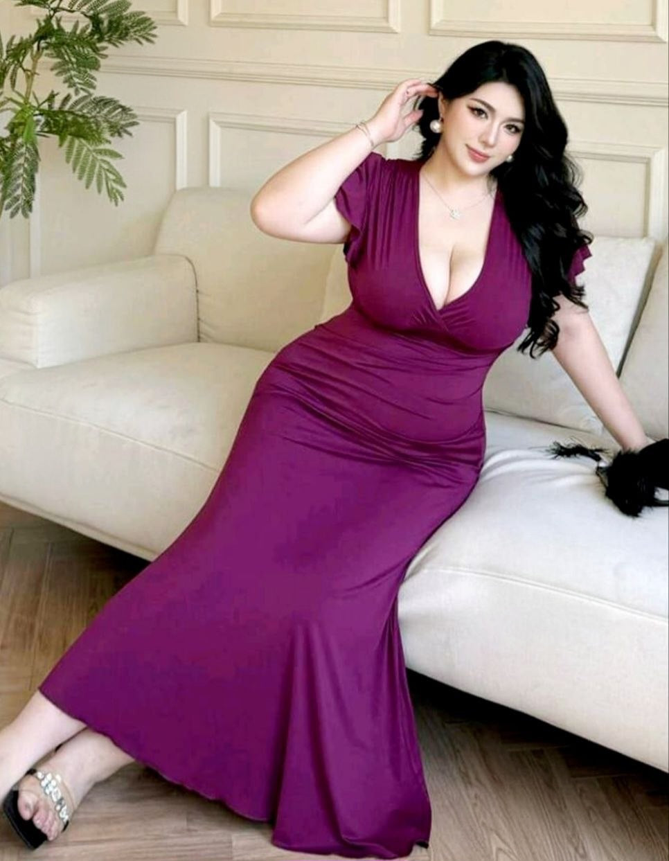 فستان بيج سايز – فخامة وأنوثة تخطف كل العيون 🔥♥️