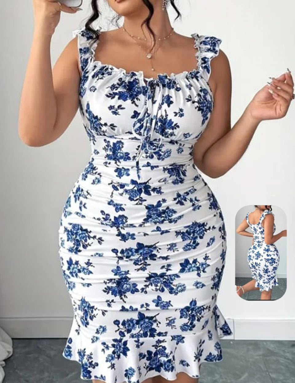 💙 فستان بيج سايز – أنوثة جريئة ولمسة شيك 🌱