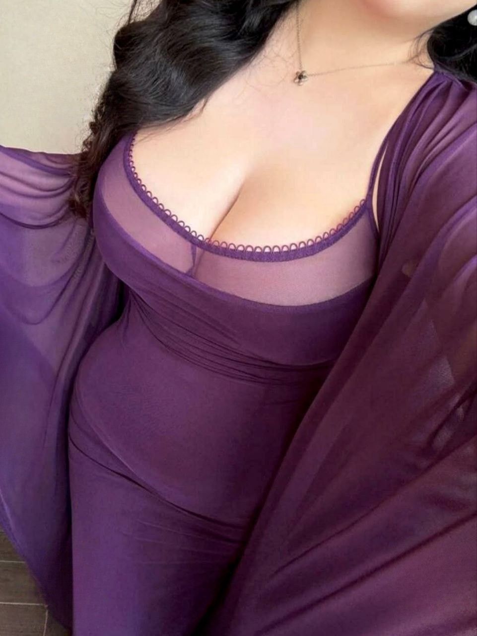 طقم لانجيري 2 قطعة مع روب شيفون 💜✨