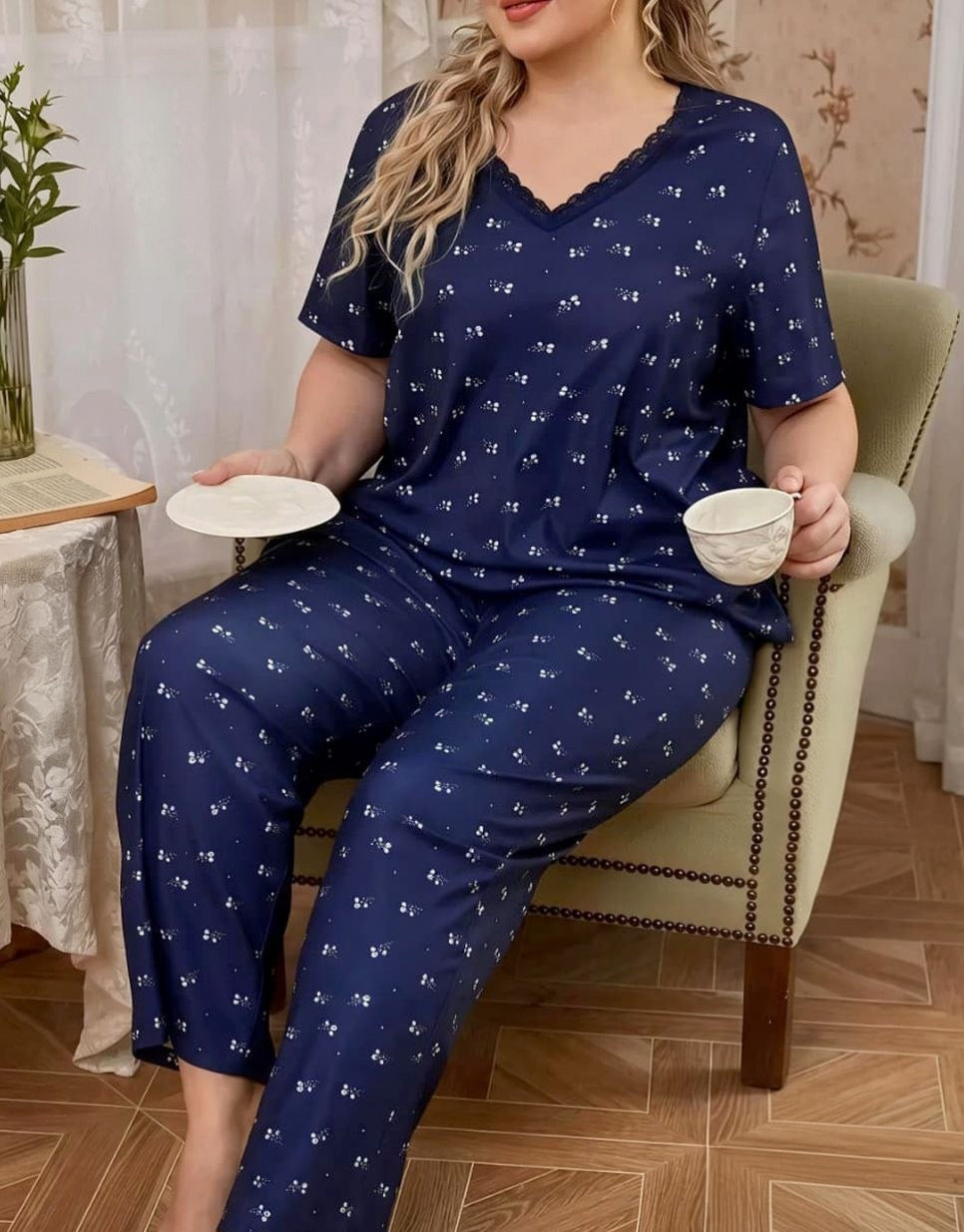 بيجامة بيج سايز – راحة وشياكة بإحساس هادي ✨💙