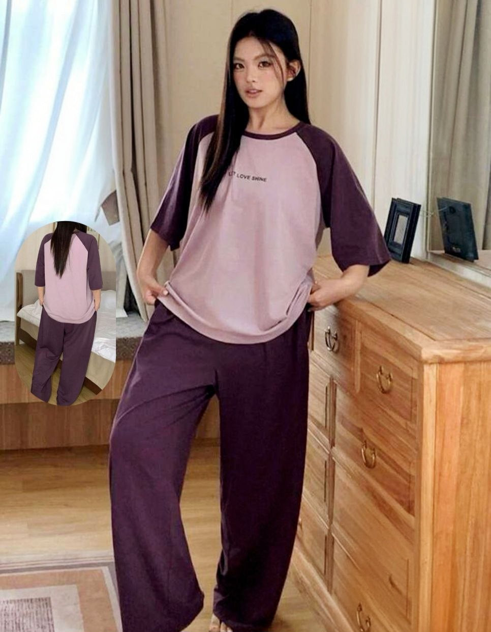 بيجامة بيج سايز – قطن سبليميشن بستايل مريح ✨💕