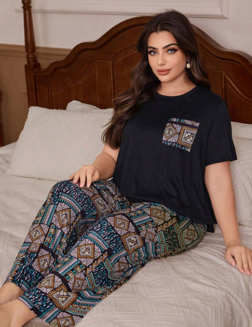 🖤 بيجامة بيج سايز – راحة + ستايل مختلف 🤎✨️