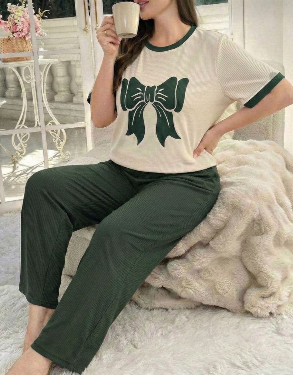 بيجامة بيج سايز – ستايل بسيط شيك 💝