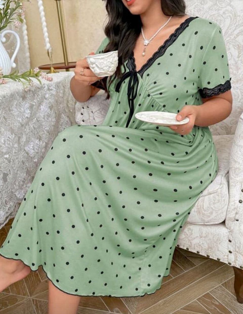 💚 كاش بيتي منقط بيج سايز 🖤✨️