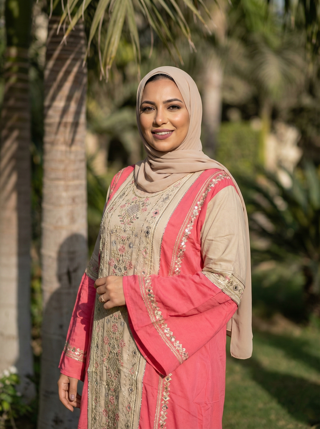 عباية كتان مطرزة