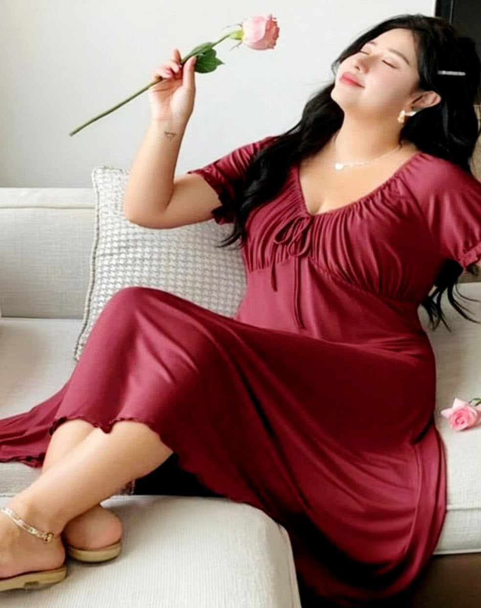 ❤️ لانجيري طويل بيج سايز – راحة وأنوثة بإحساس ناعم ❤️✨️