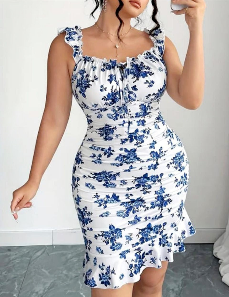 💙 فستان بيج سايز – أنوثة جريئة ولمسة شيك 🌱