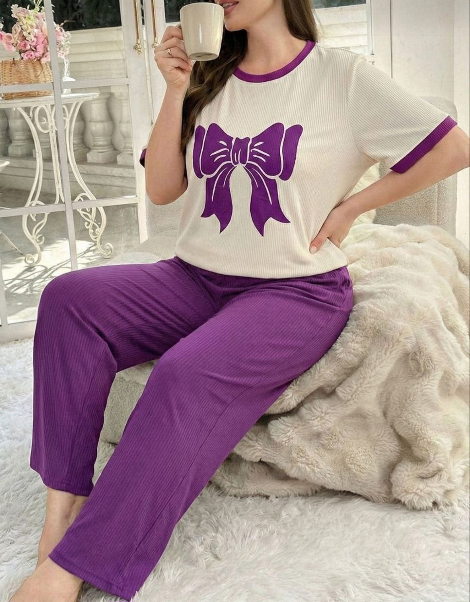 بيجامة بيج سايز – ستايل بسيط شيك 💝