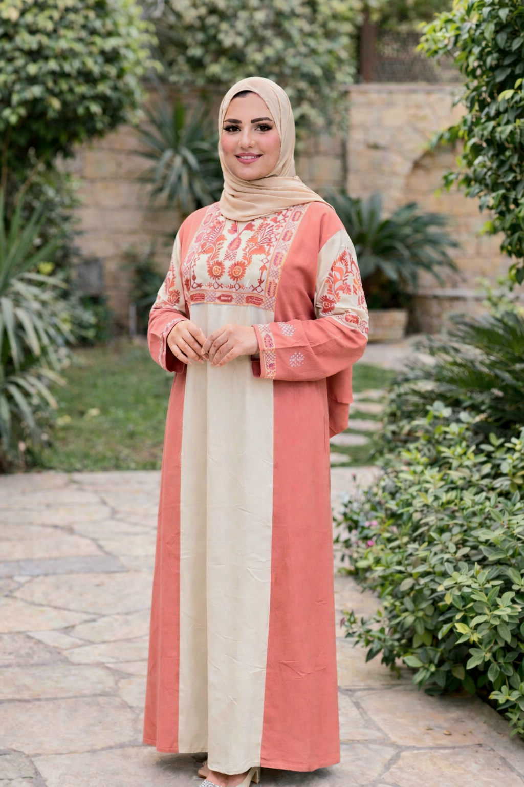 عباية كتان مطرزة دهبي ✨️💕