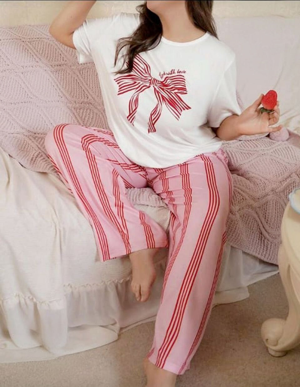🎀 بيجامة كيوت بيج سايز 🩷
