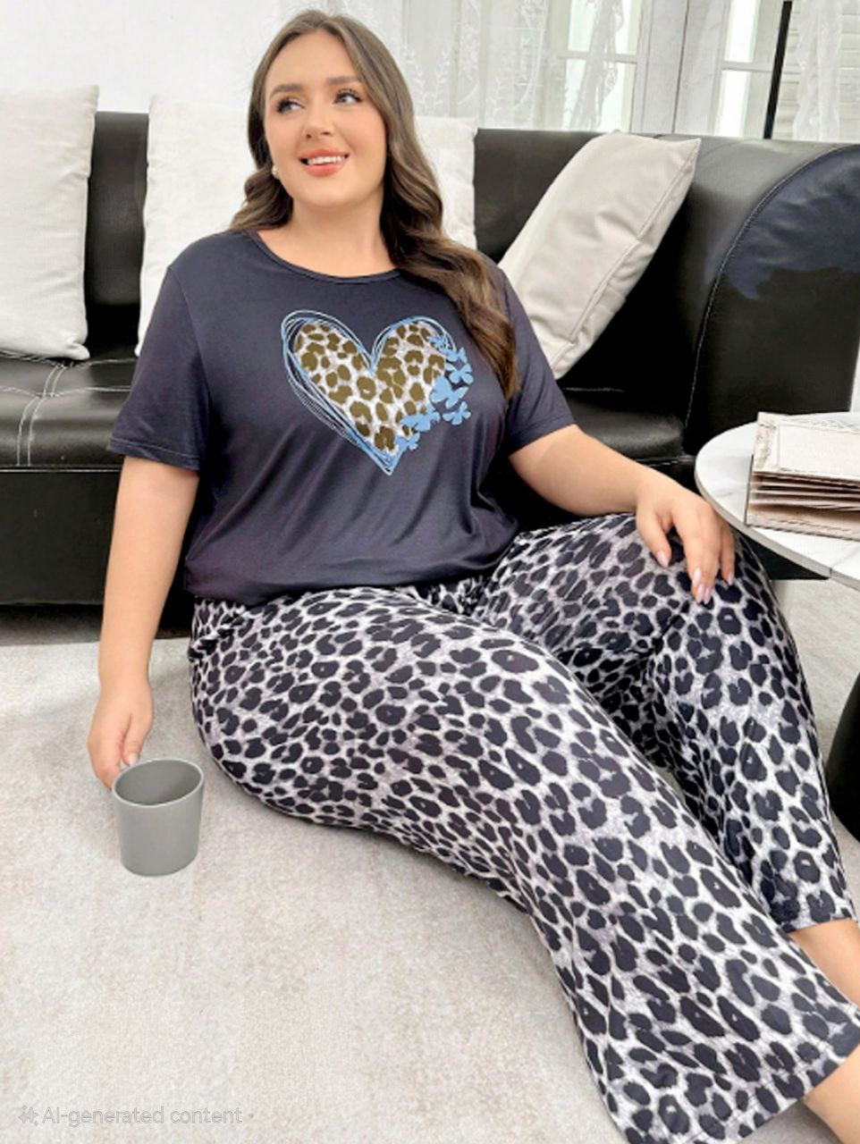 إيزابيلا – بيجامة قطن مطبوع ليوبارد