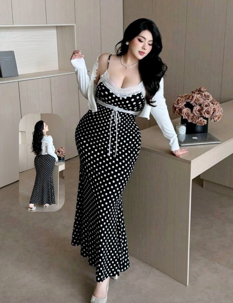 🖤 طقم بيج سايز قطعتين – شياكة ودلع في نفس الوقت 🤍🌷