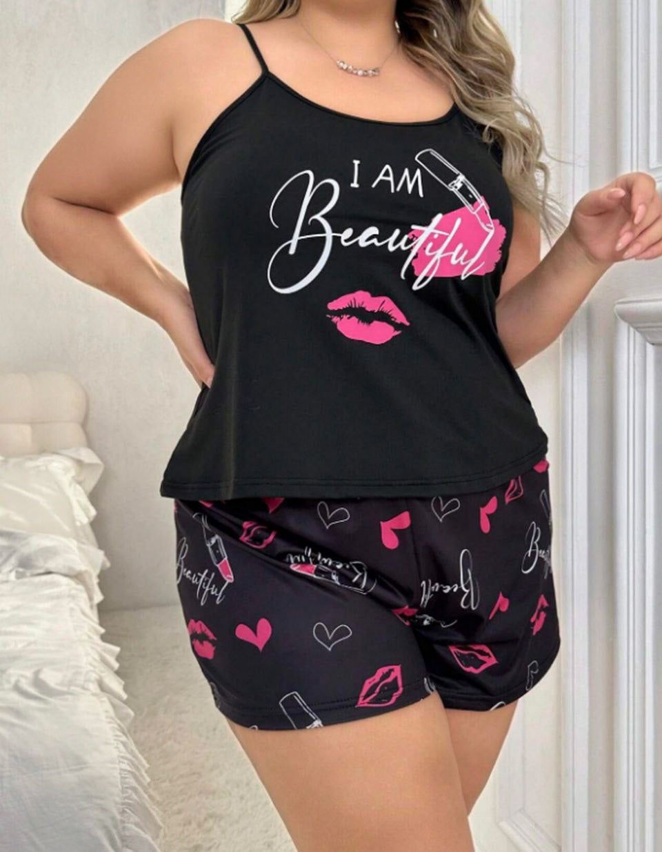 بيجامة هوت شورت 💋 I AM BEAUTIFUL 🥰❤️