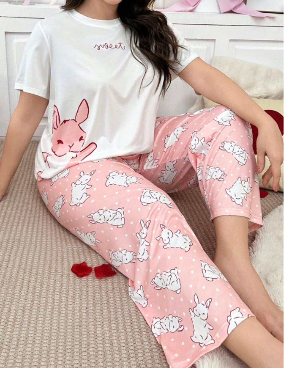 🐰 بيجامة بيج سايز 🩷
