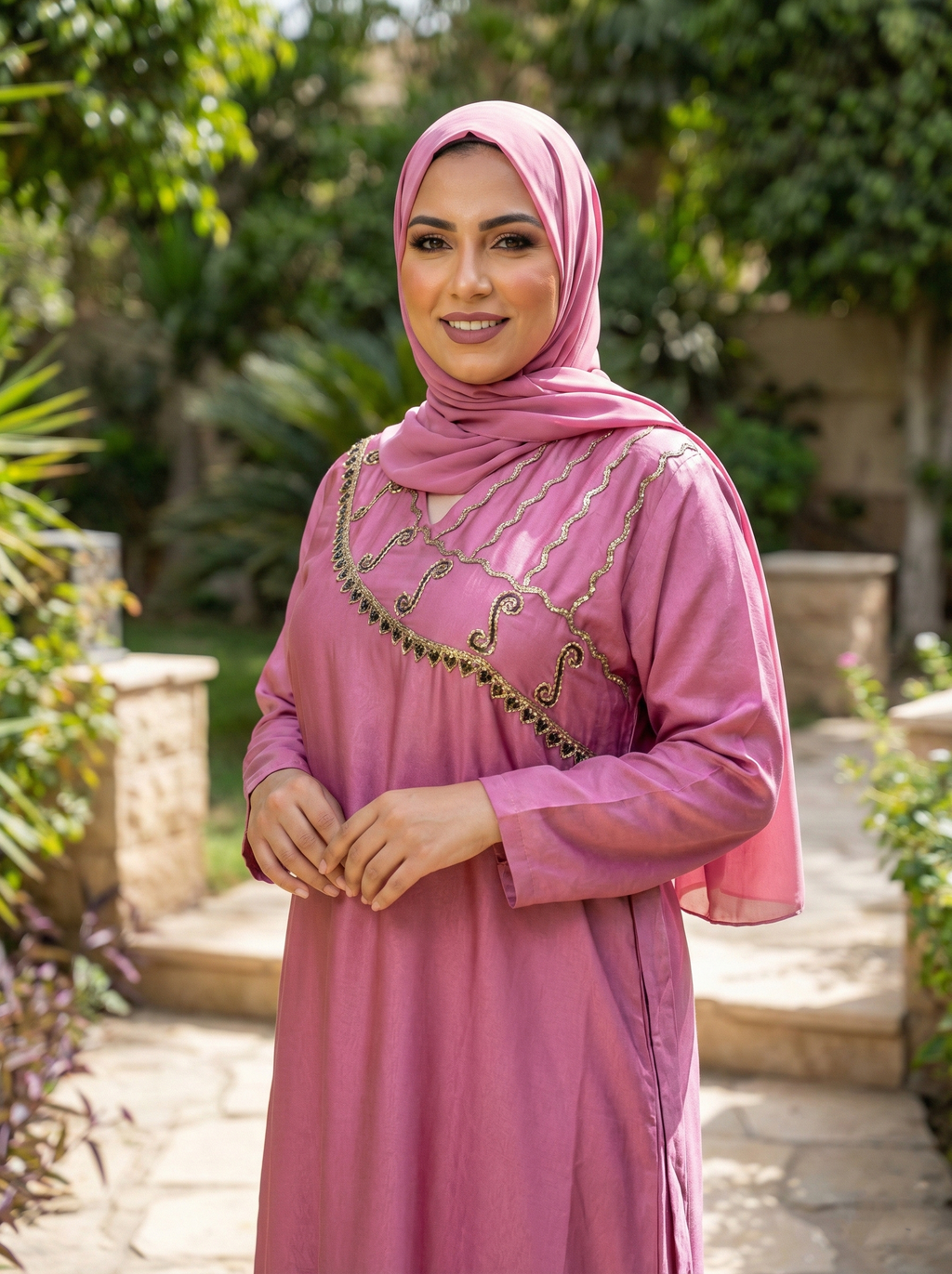 عباية ستان مطرزة دهبي✨️