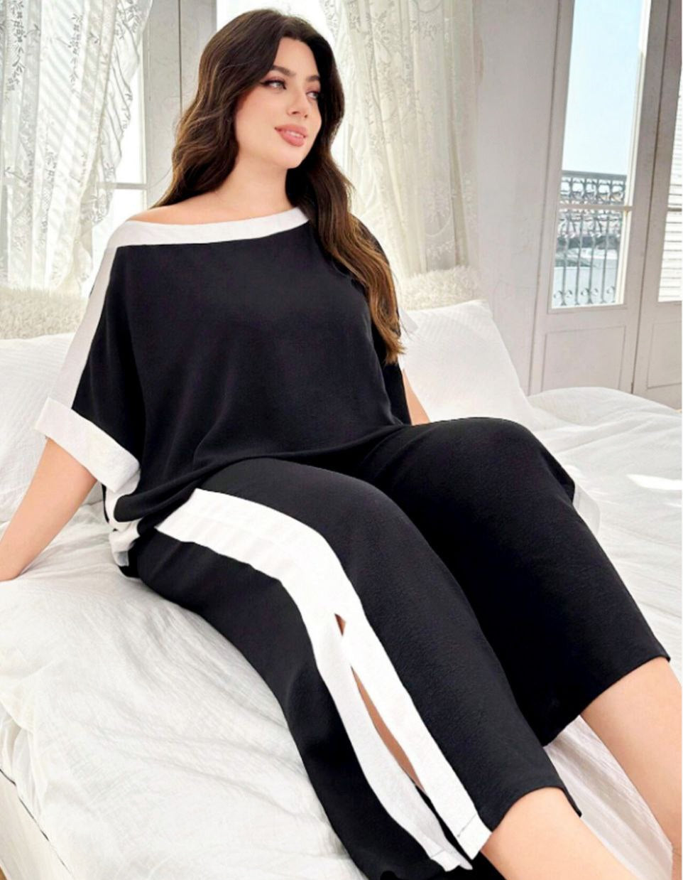 💙 بيجامة بيج سايز – ستايل سبور شيك وراحة طول اليوم 😍