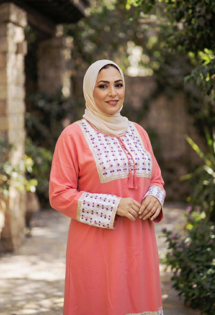 عباية قطن مطرزة من الصدر والاكمام 💃