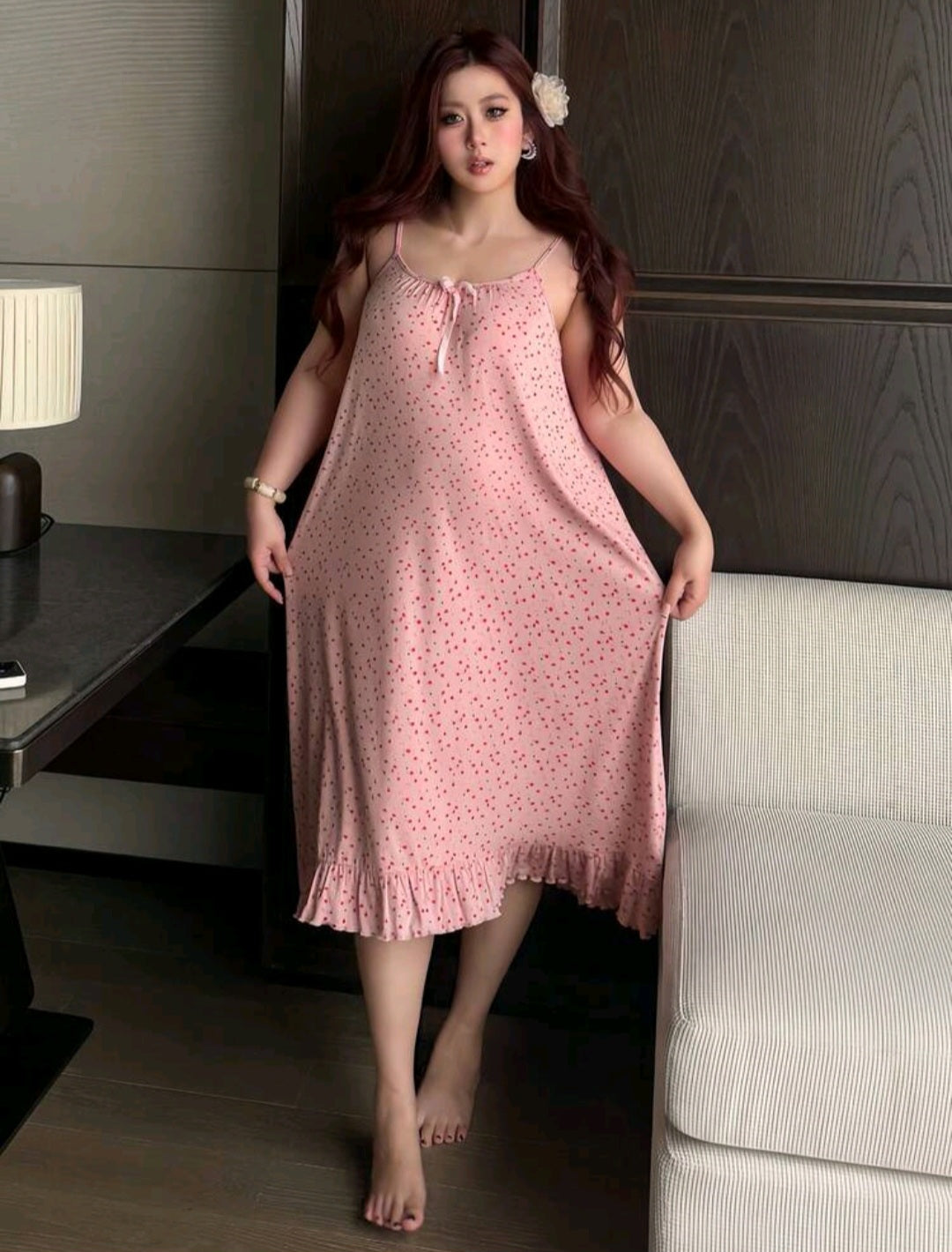 قميص نوم بيج سايز – رقة وأنوثة في كل تفصيلة ✨💕
