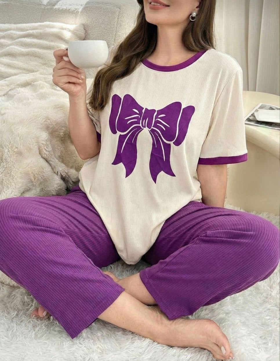 بيجامة بيج سايز – ستايل بسيط شيك 💝
