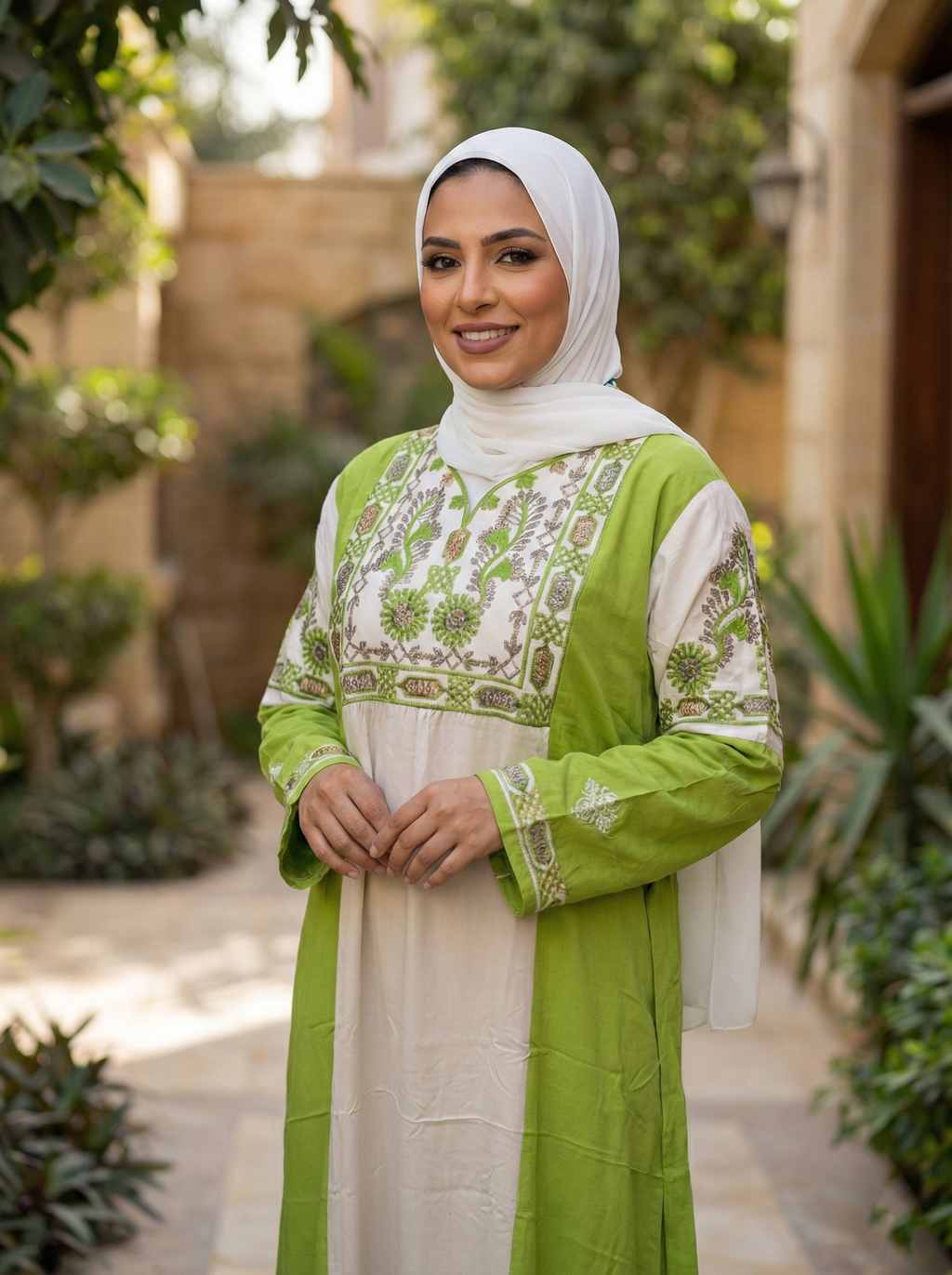 عباية كتان مطرزة دهبي ✨️💕