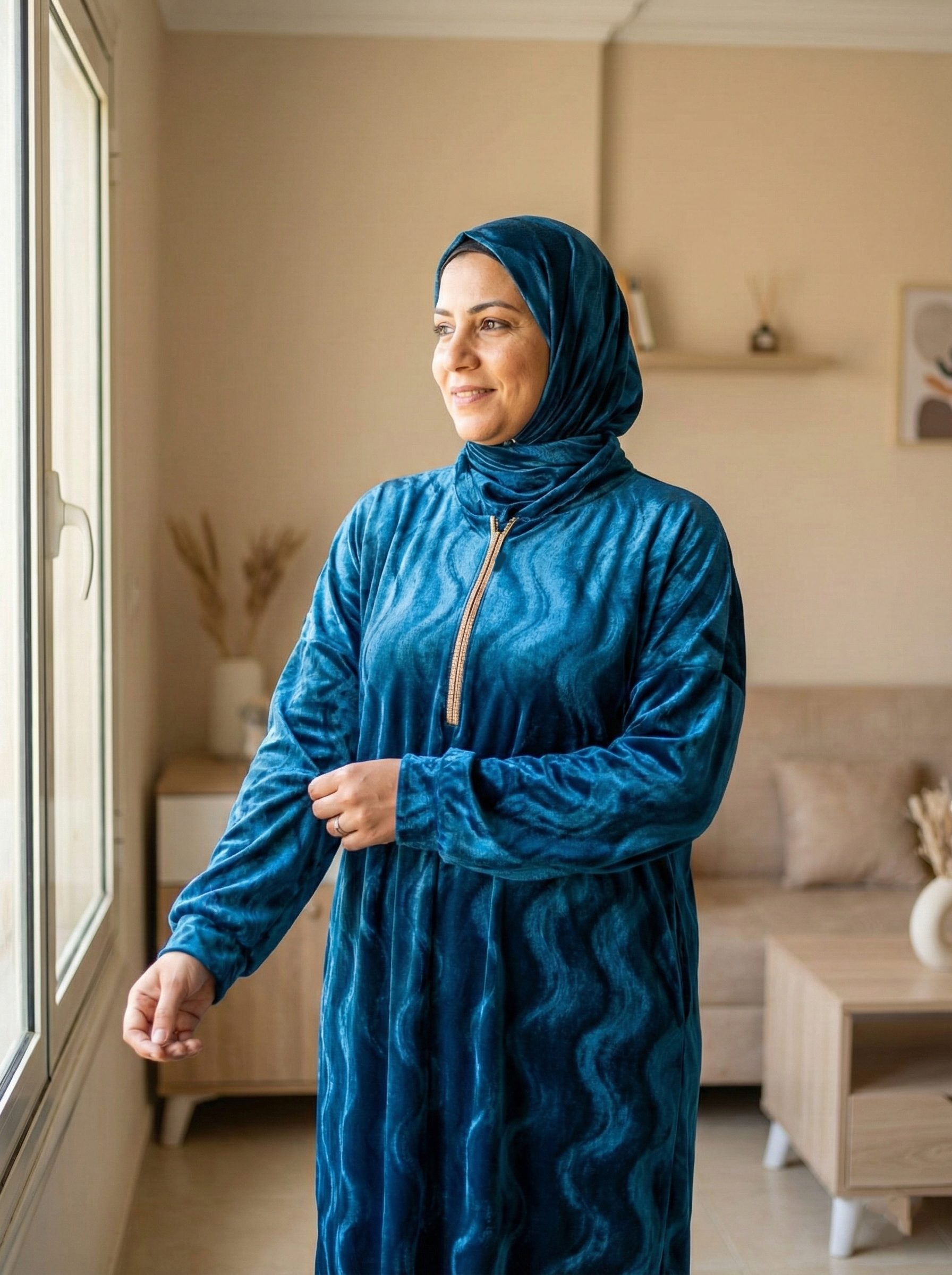 إيزابيلا - إسدال قطيفه مموج بحلية مكتب تبارك